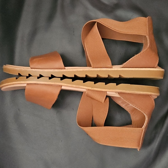 Sorel Flat Tan 100%Leather Strap On Women's Sz 6 US Ella III Flat Sandal - Picture 6 of 8